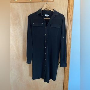 Calvin Klein button down black dress.